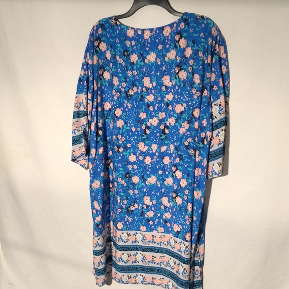 Halife Women's Printed Tassel Tie Neck Loose Fit Bohemian Tunic Dress Si… - Picture 7 of 10